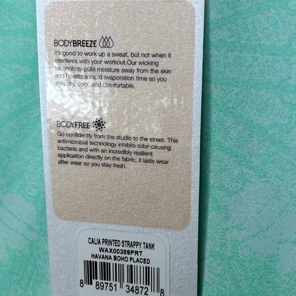 Calia by Carrie Underwood Tank Top SMALL Mint Havana Boho Strappy Athletic NEW - Picture 7 of 10